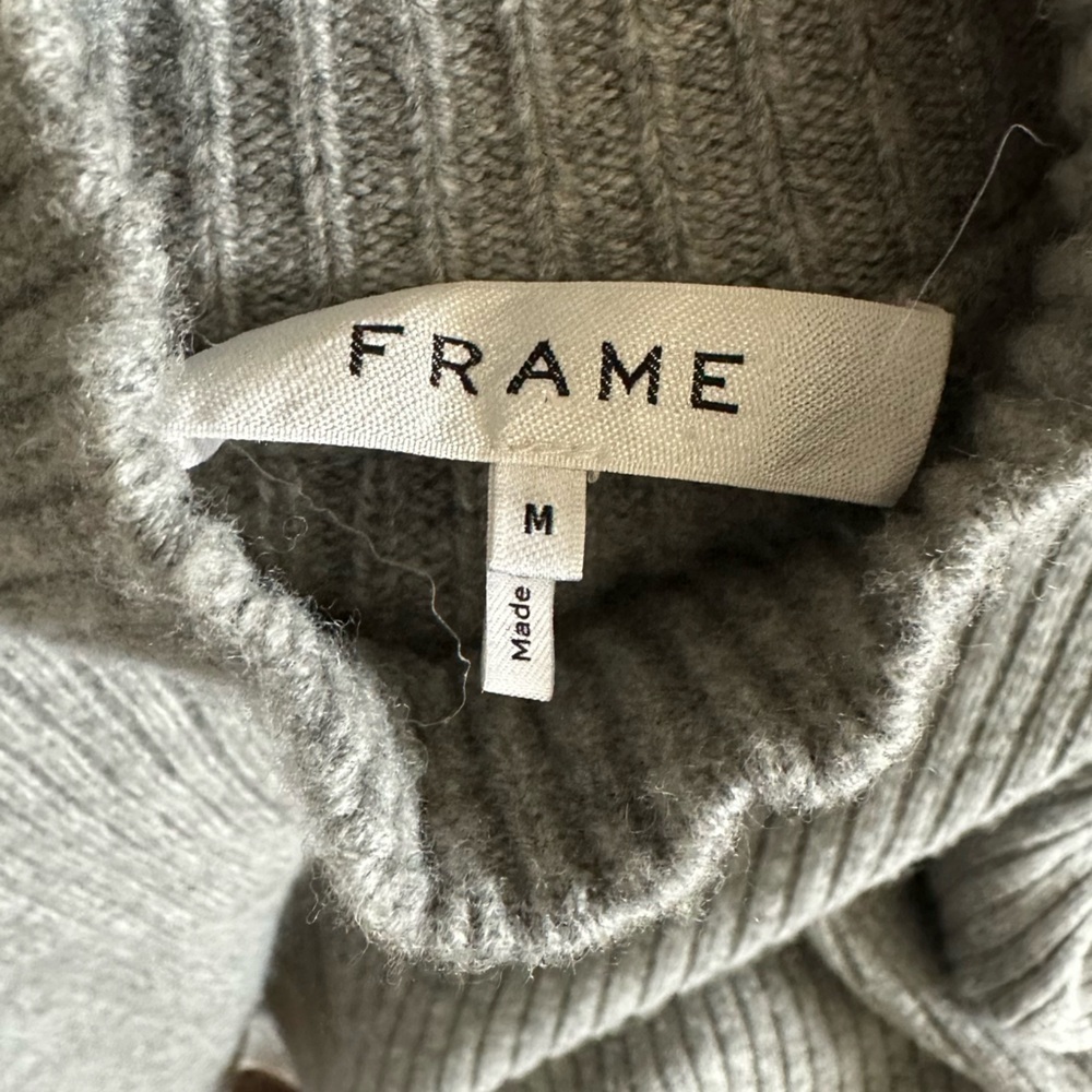 FRAME Tipped Wool & Cashmere Mock Neck Sweater - Picture 3 of 4